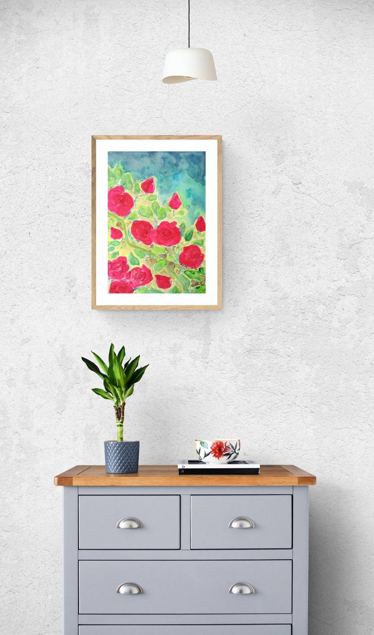 Original Abstract Floral Painting by Metka Gelt