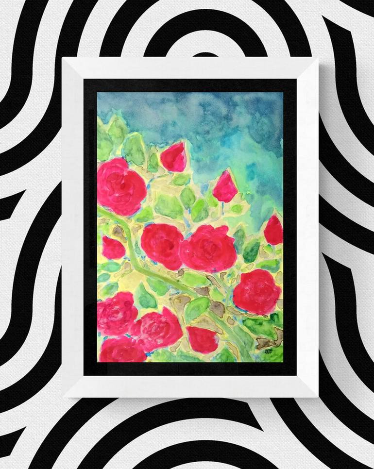 Original Floral Painting by Metka Gelt