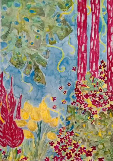 Original Abstract Floral Paintings by Metka Gelt