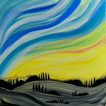 Original Abstract Landscape Painting by Metka Gelt