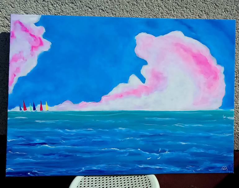 Original Abstract Seascape Painting by Metka Gelt