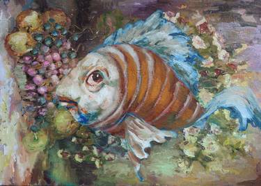 Print of Expressionism Fish Paintings by Hanna Milevska