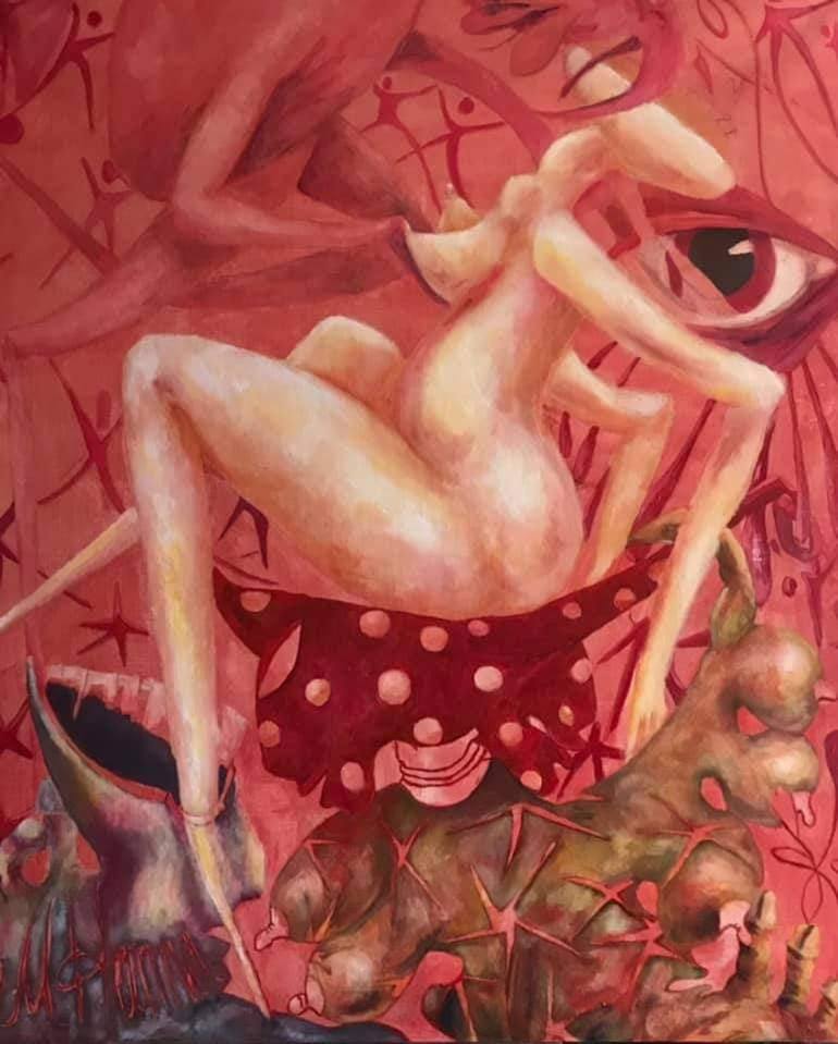 Original Expressionism Erotic Paintings by Hanna Milevska