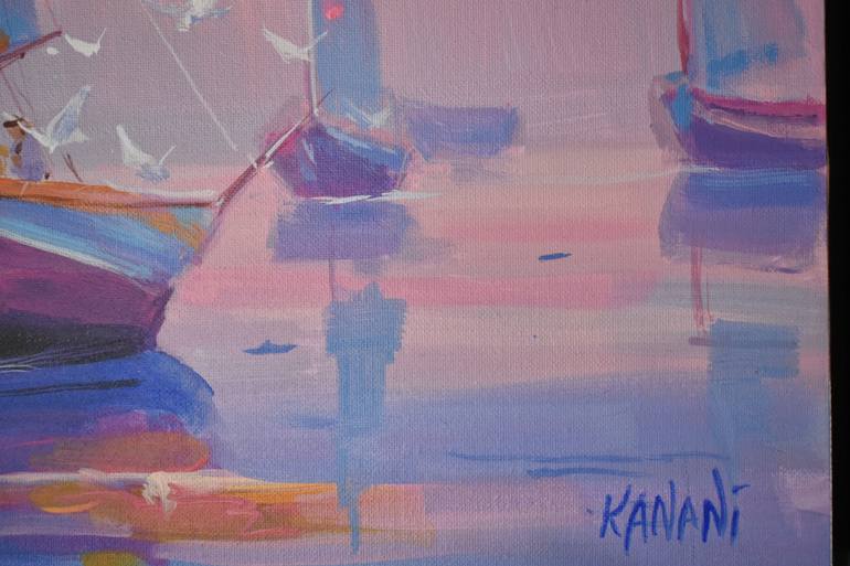 Original Abstract Boat Painting by Kristina Guelazonia