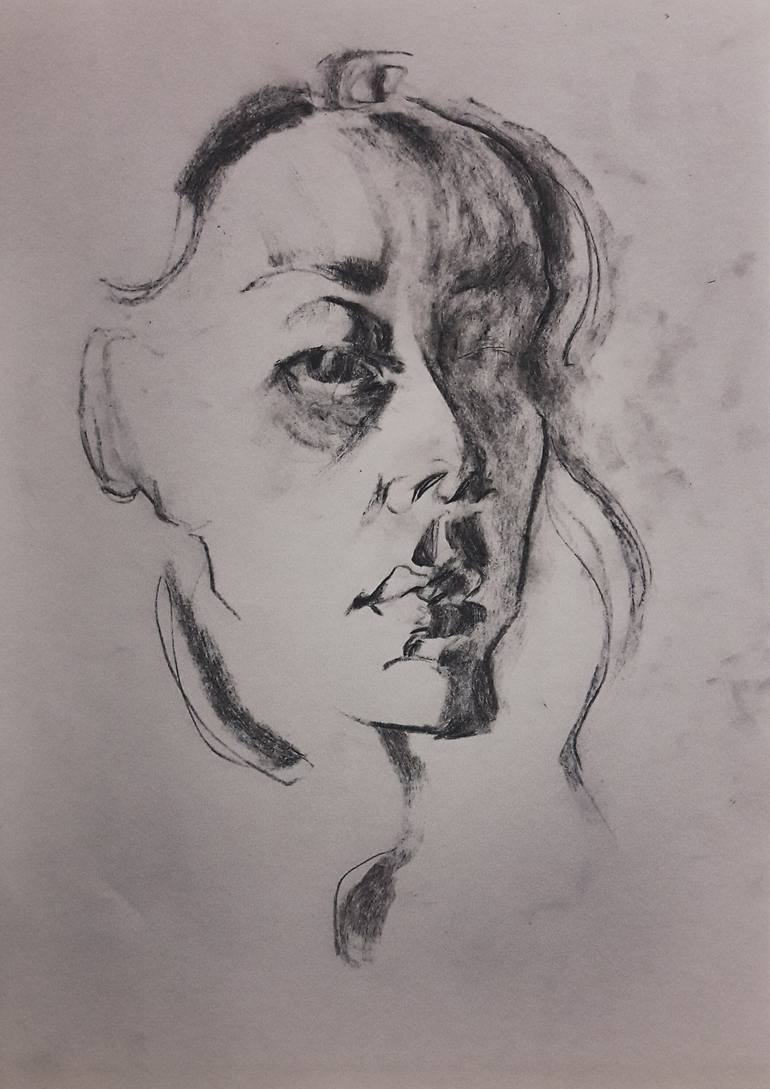 exhausted face drawing