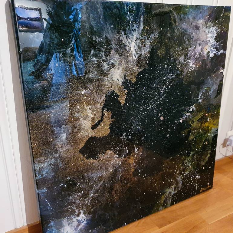 Original Abstract Expressionism Outer Space Painting by Camilla Debora Hus