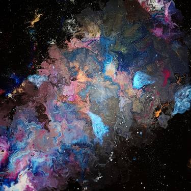 Original Abstract Outer Space Paintings by Camilla Debora Hus
