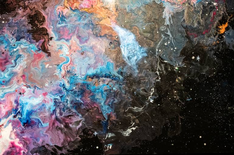 Original Outer Space Painting by Camilla Debora Hus