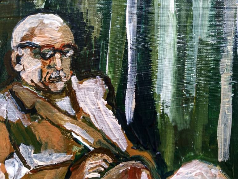 Original Expressionism Men Painting by Rebecca Beris