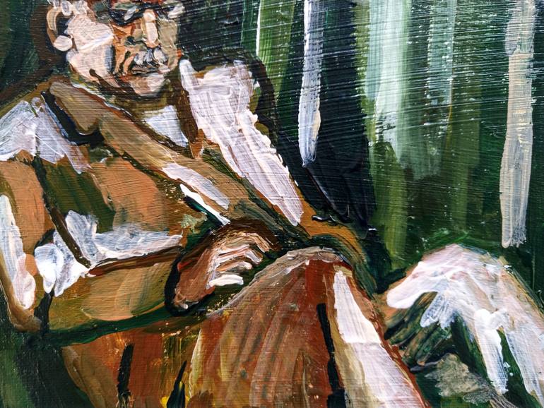 Original Expressionism Men Painting by Rebecca Beris
