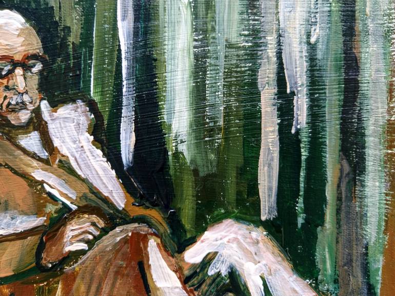 Original Expressionism Men Painting by Rebecca Beris