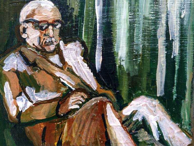Original Expressionism Men Painting by Rebecca Beris