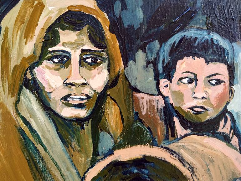 Original Abstract Expressionism Family Painting by Rebecca Beris