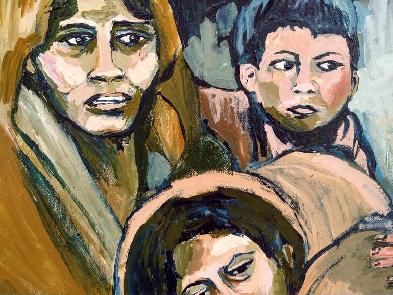 Original Abstract Expressionism Family Painting by Rebecca Beris