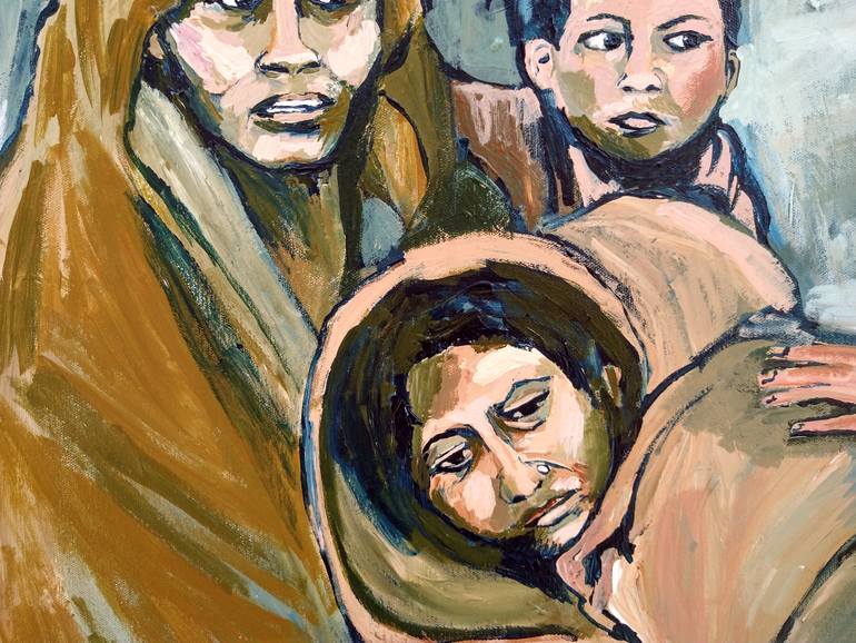 Original Abstract Expressionism Family Painting by Rebecca Beris