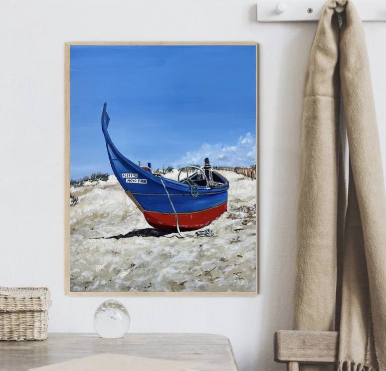 Original Realism Boat Painting by Helena Rubí