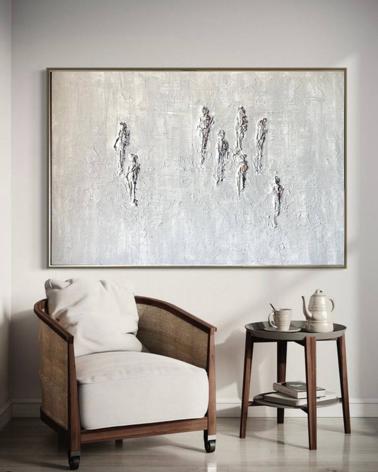 Original Abstract People Painting by Helena Rubí