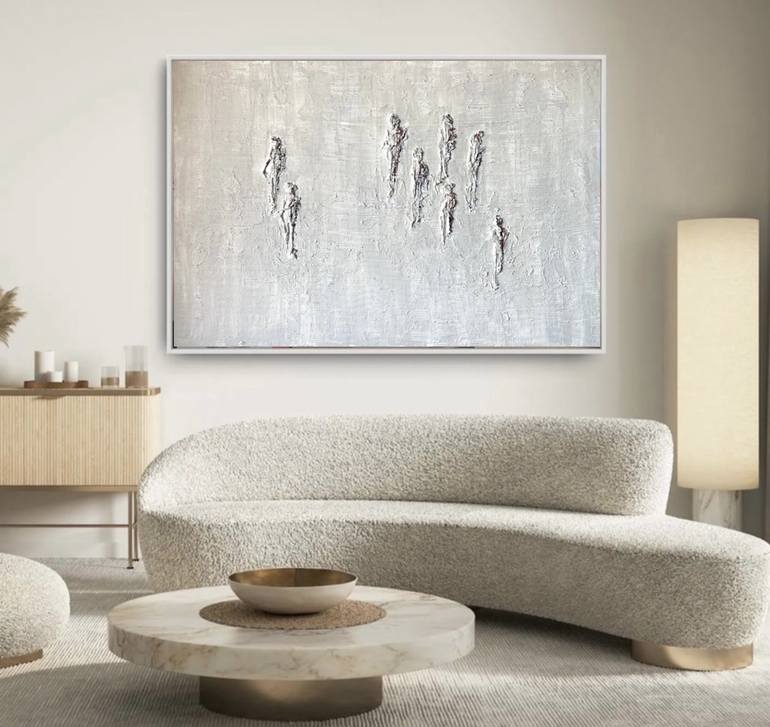 Original Abstract People Painting by Helena Rubí