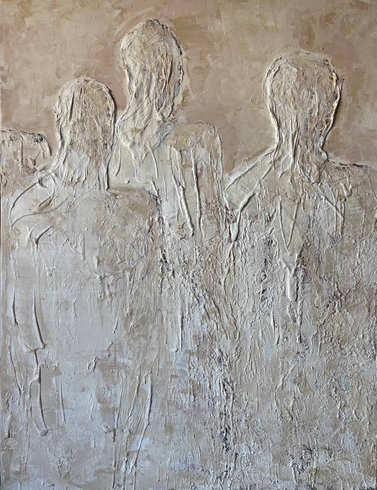 Original Abstract People Painting by Helena Rubí