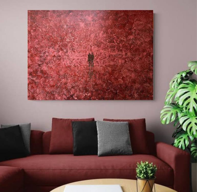 Original Abstract Love Painting by Helena Rubí