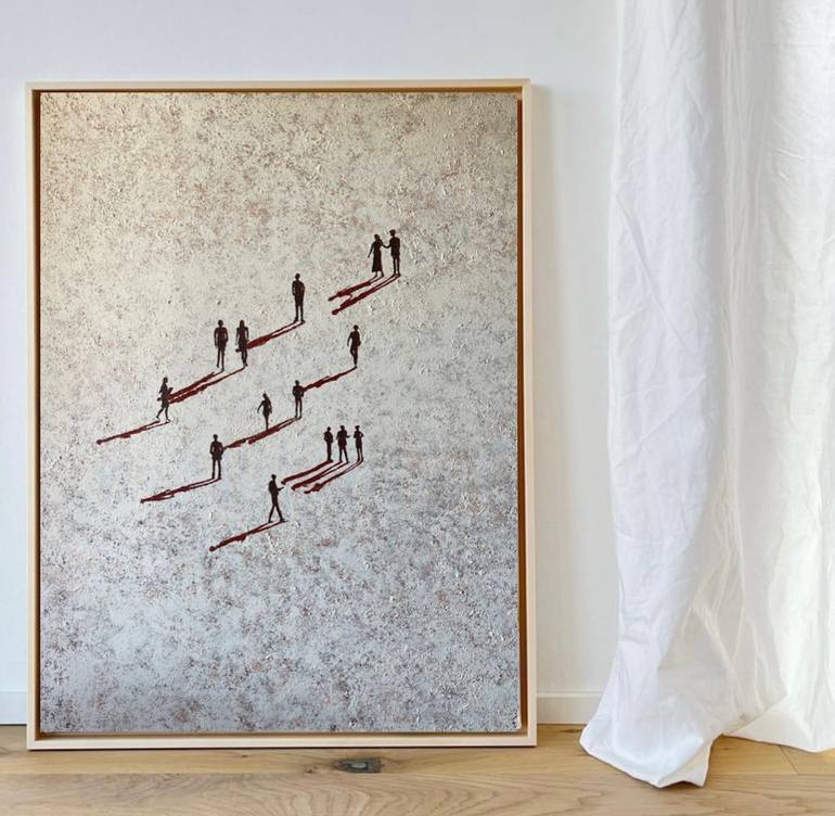 Original Abstract People Painting by Helena Rubí