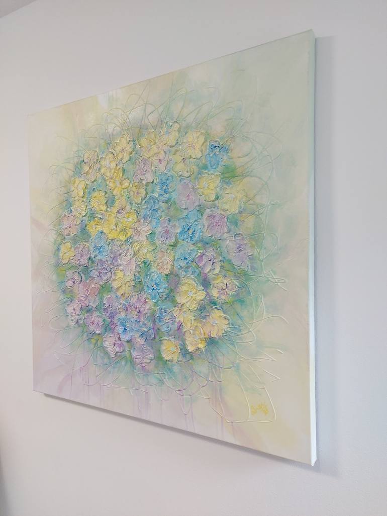 Original Abstract Floral Painting by Silvie Koristkova