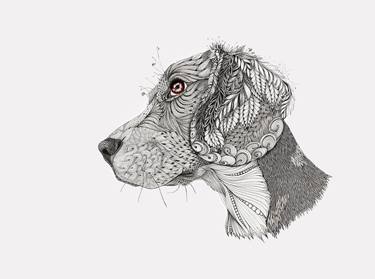 Print of Portraiture Dogs Drawings by Elena Trusova