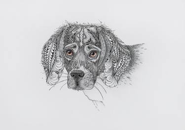 Portrait of a beagle girl thumb