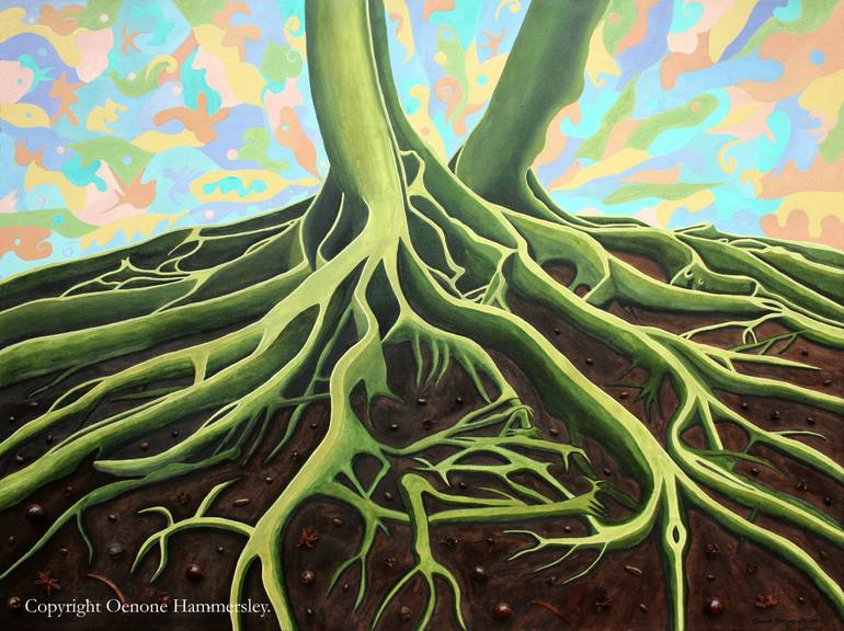 Green Roots Painting by Oenone Hammersley Saatchi Art