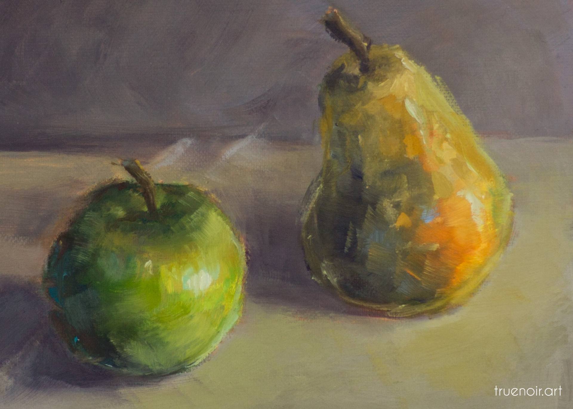 apple and pear painting