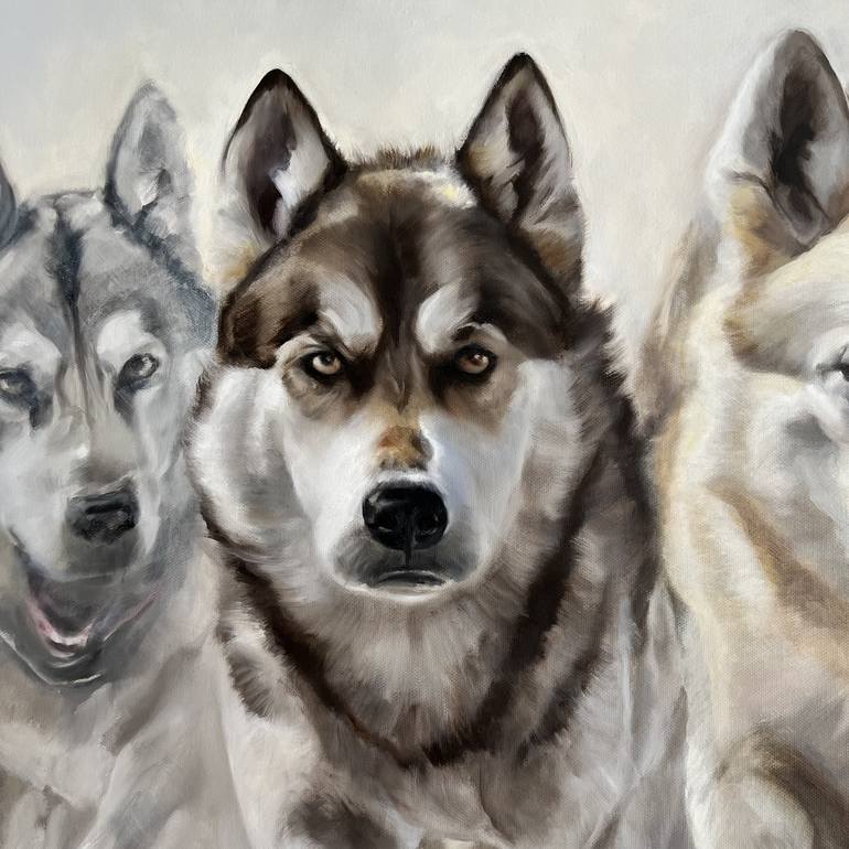 Original Contemporary Dogs Painting by Angelika Weinekoetter
