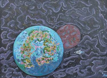 Print of Outer Space Mixed Media by Asya Ignatova