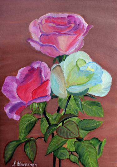 Original Contemporary Floral Painting by Asya Ignatova