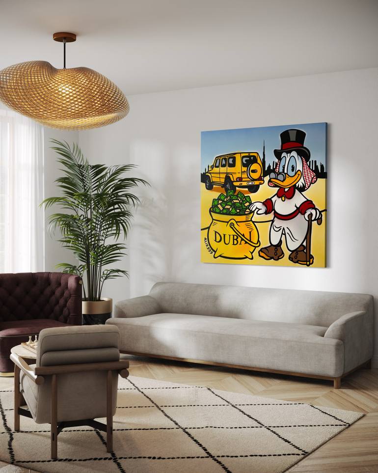 Original Pop Art Cartoon Painting by Alik Bilialov