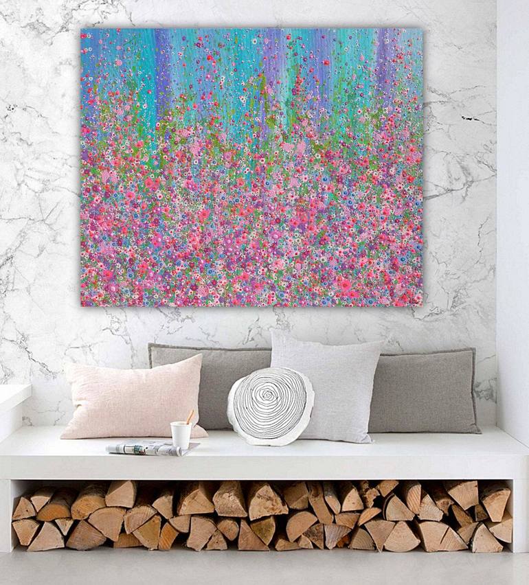 Original Abstract Floral Painting by Valentina Pufe