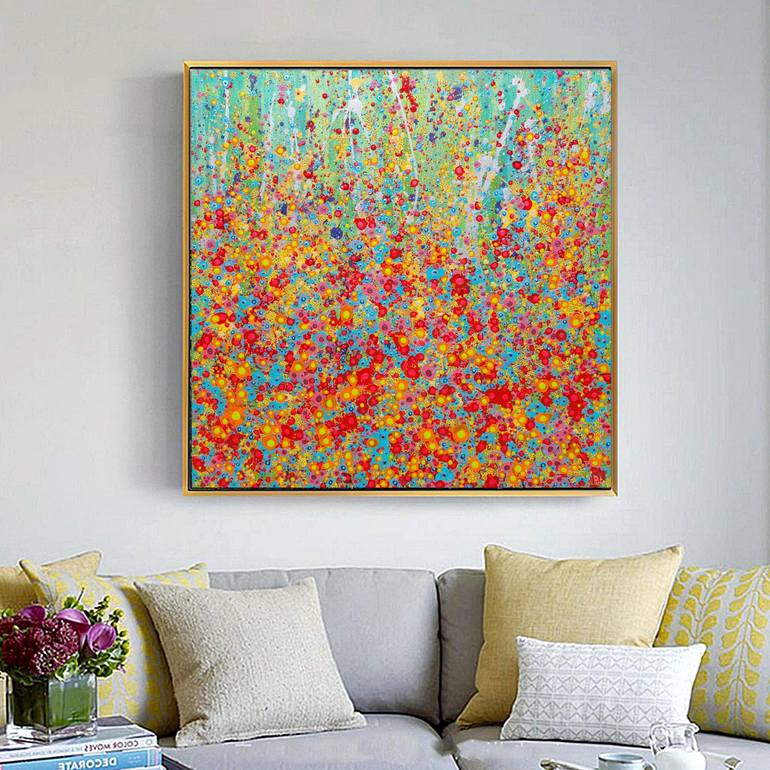 Original Abstract Floral Painting by Valentina Pufe