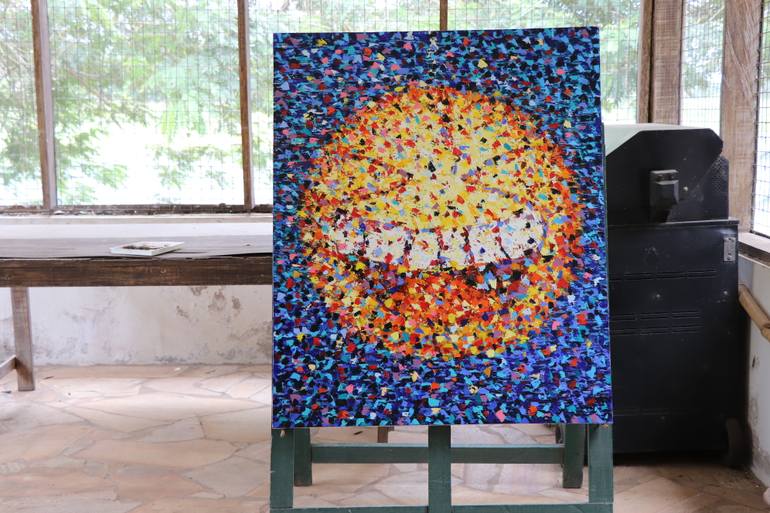 Original Abstract Expressionism Abstract Painting by Simon Adu Poku Osei