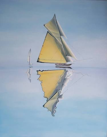 Original Photorealism Sailboat Paintings by Natallia Yenza