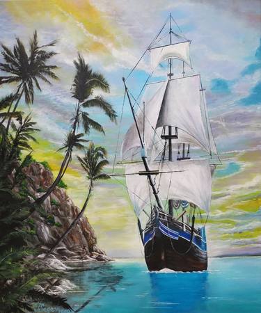 Print of Sailboat Paintings by Tali Segev