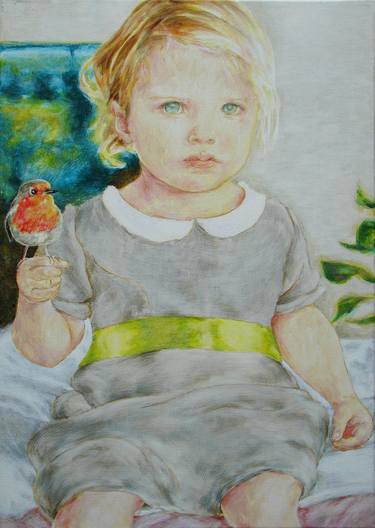 Original Figurative Children Paintings by Sibylle Summerer