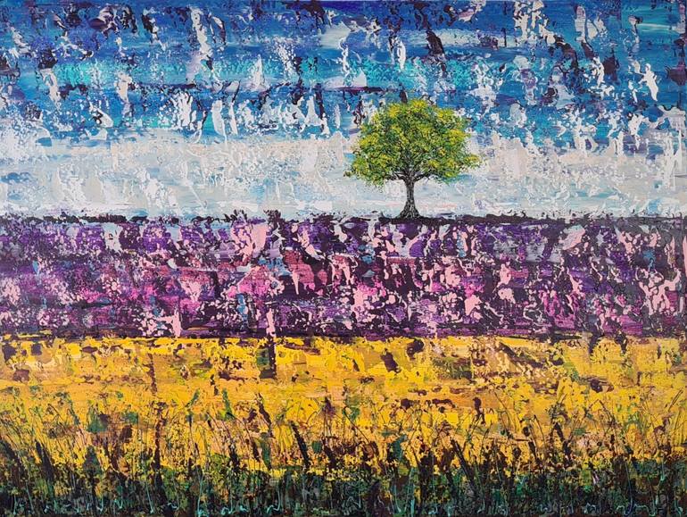 Original Landscape Painting by Natalia Toderica | Expressionism Art on Canvas | "The Way-2" - original acrylic painting - unique technique