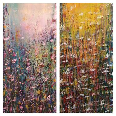 Original Abstract Expressionism Garden Paintings by Natalia Toderica