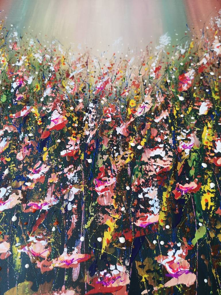 Original Abstract Floral Painting by Natalia Toderica