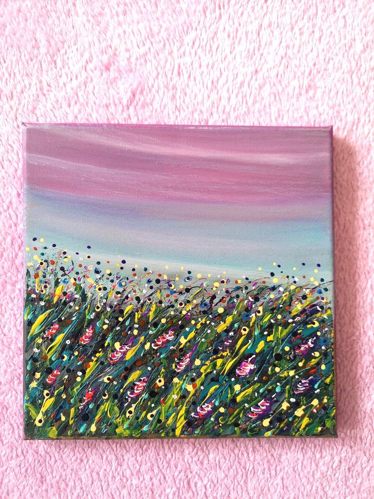 Original Abstract Expressionism Garden Painting by Natalia Toderica