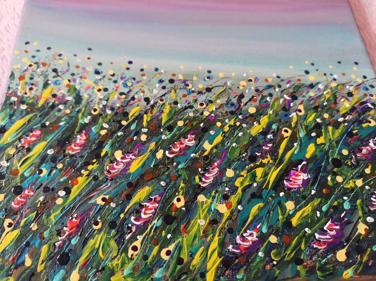 Original Abstract Expressionism Garden Painting by Natalia Toderica