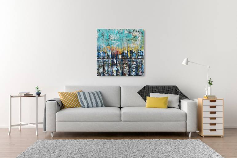 Original Abstract Cities Painting by Natalia Toderica