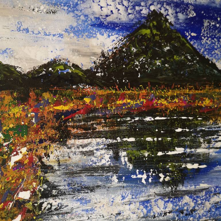 Original Abstract Landscape Painting by Natalia Ozeriansca
