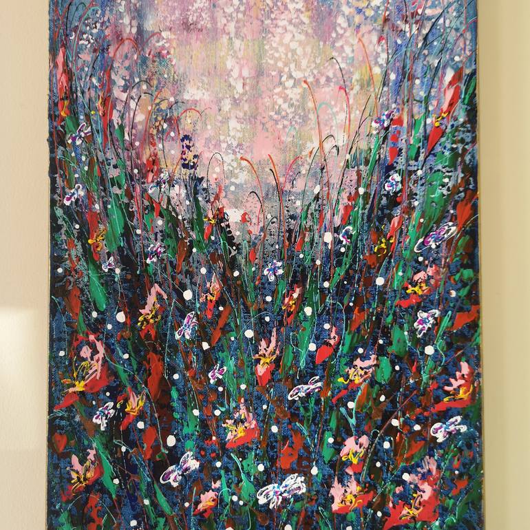 Original Abstract Expressionism Floral Painting by Natalia Toderica