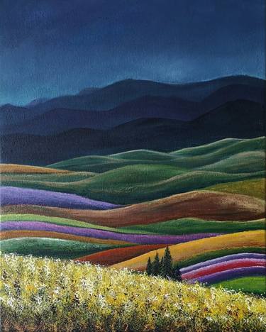 "Open field #5" - original acrylic landscape thumb