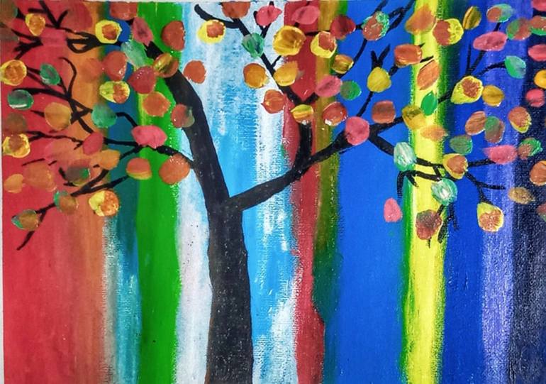 Autumn Leaves Painting by Rida Kamal | Saatchi Art